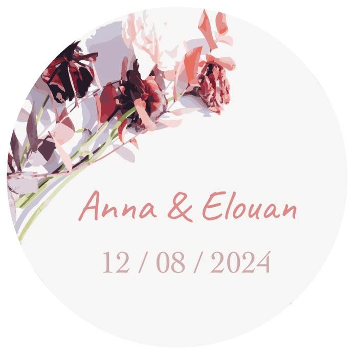 Stickers personnalisés mariage
