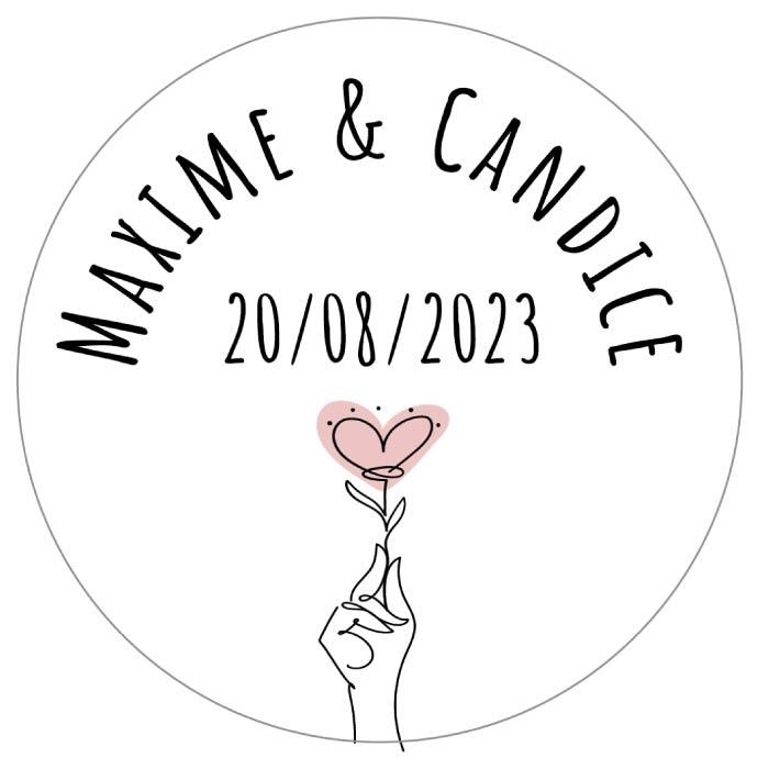 Stickers personnalisés mariage