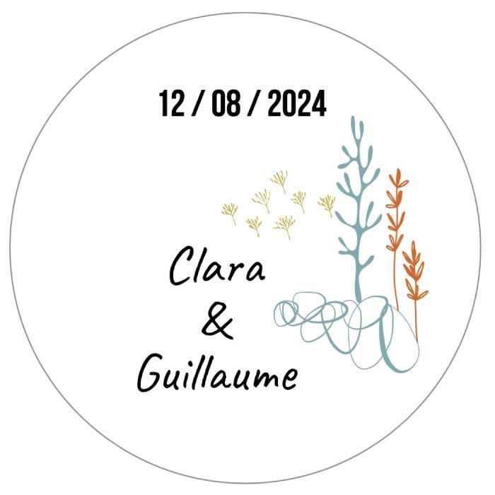 Stickers personnalisés mariage