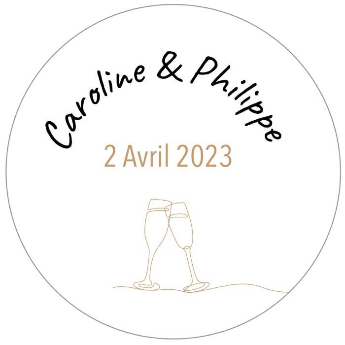 Stickers personnalisés mariage