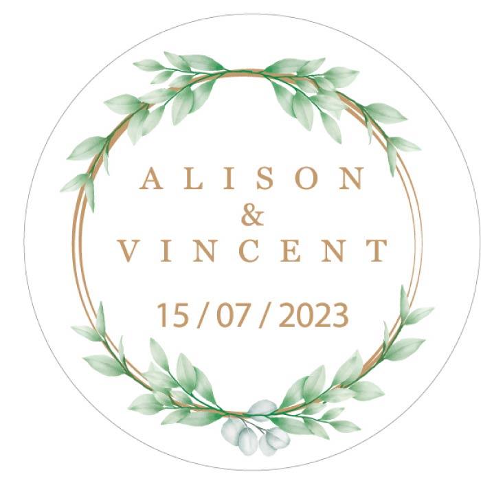 Stickers personnalisés mariage