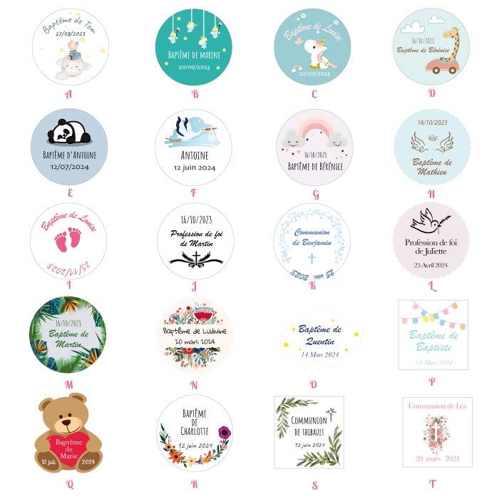 Stickers personnalisés bapteme/communion
