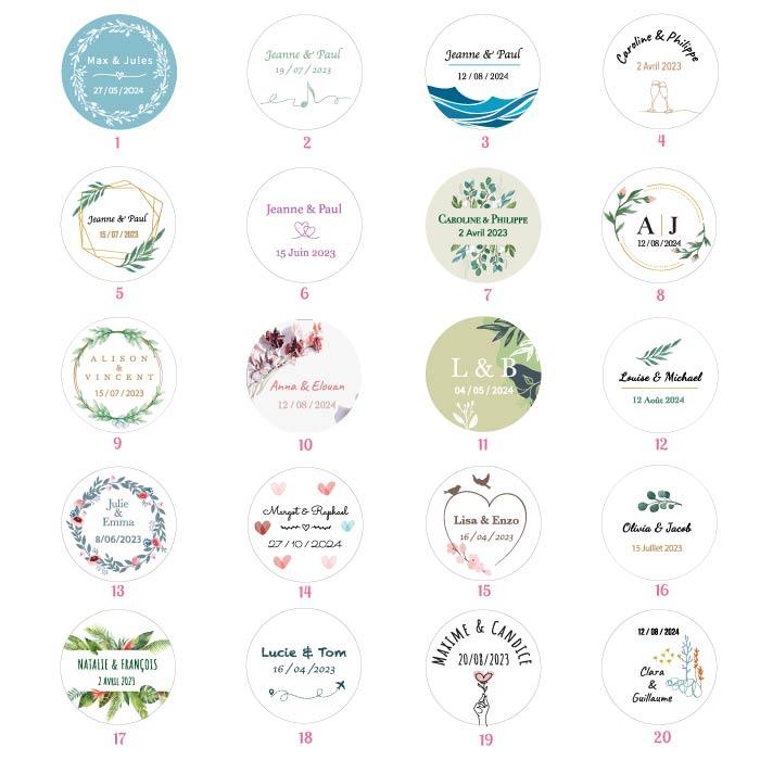 Stickers personnalisés mariage