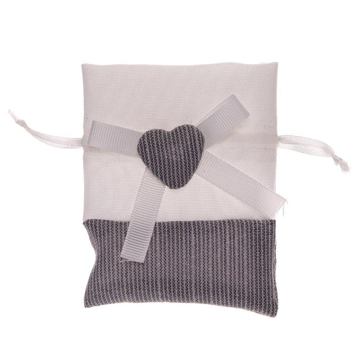 Lot de 12 pochons velours bicolore gris