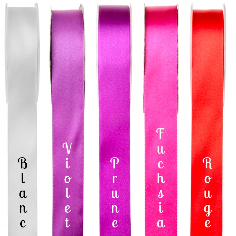 Ruban satin Uni ou personnalisé