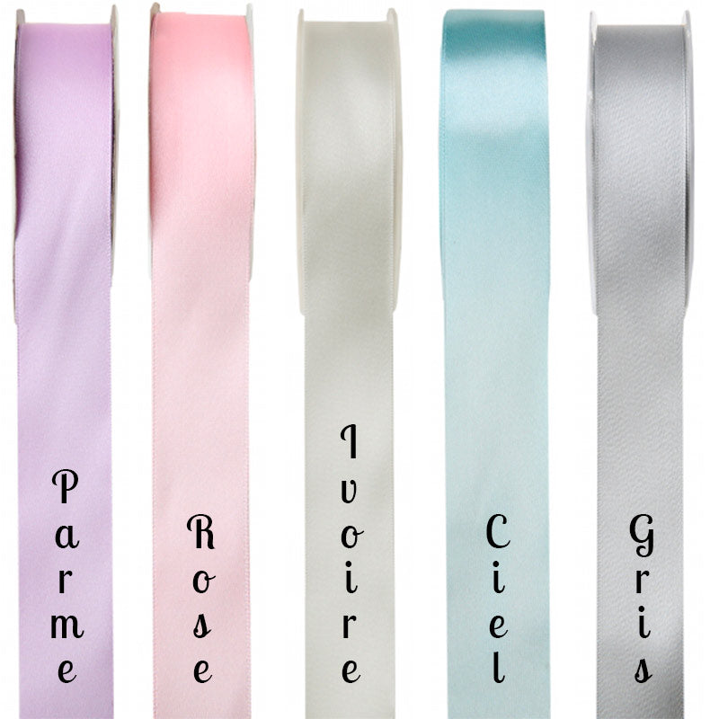 Ruban satin Uni ou personnalisé
