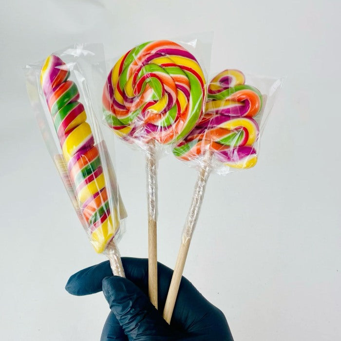 Sucettes en bonbons géantes multicolores