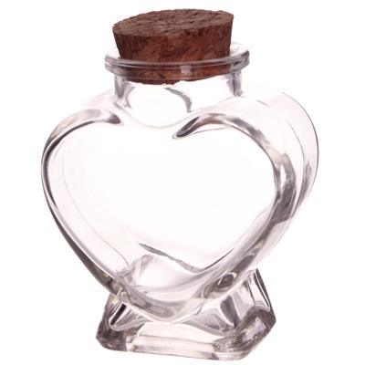 Lot de 12 pots coeur en verre