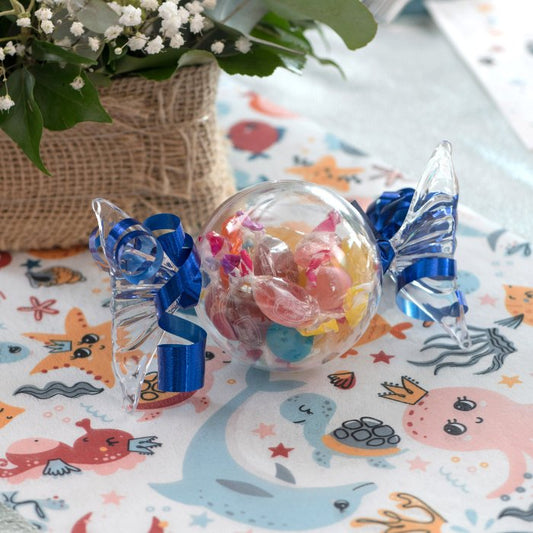 Contenant plexi en forme de bonbon