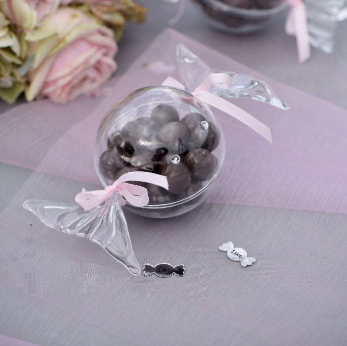 Contenant plexi en forme de bonbon