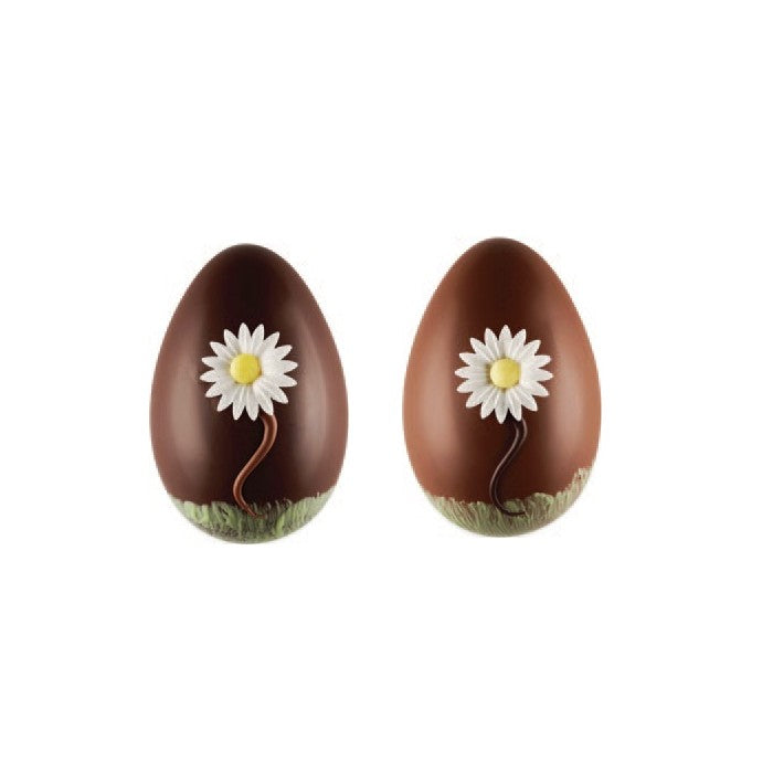 Œuf en chocolat lait ou noir avec marguerite