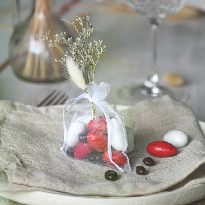 Lot de 10 pochons organza Blanc