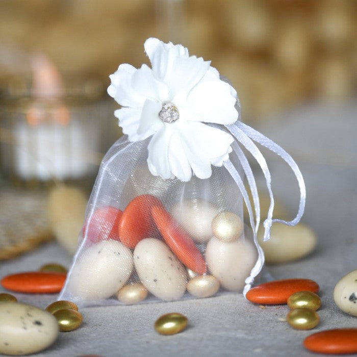 Lot de 12 fleurs en tissu