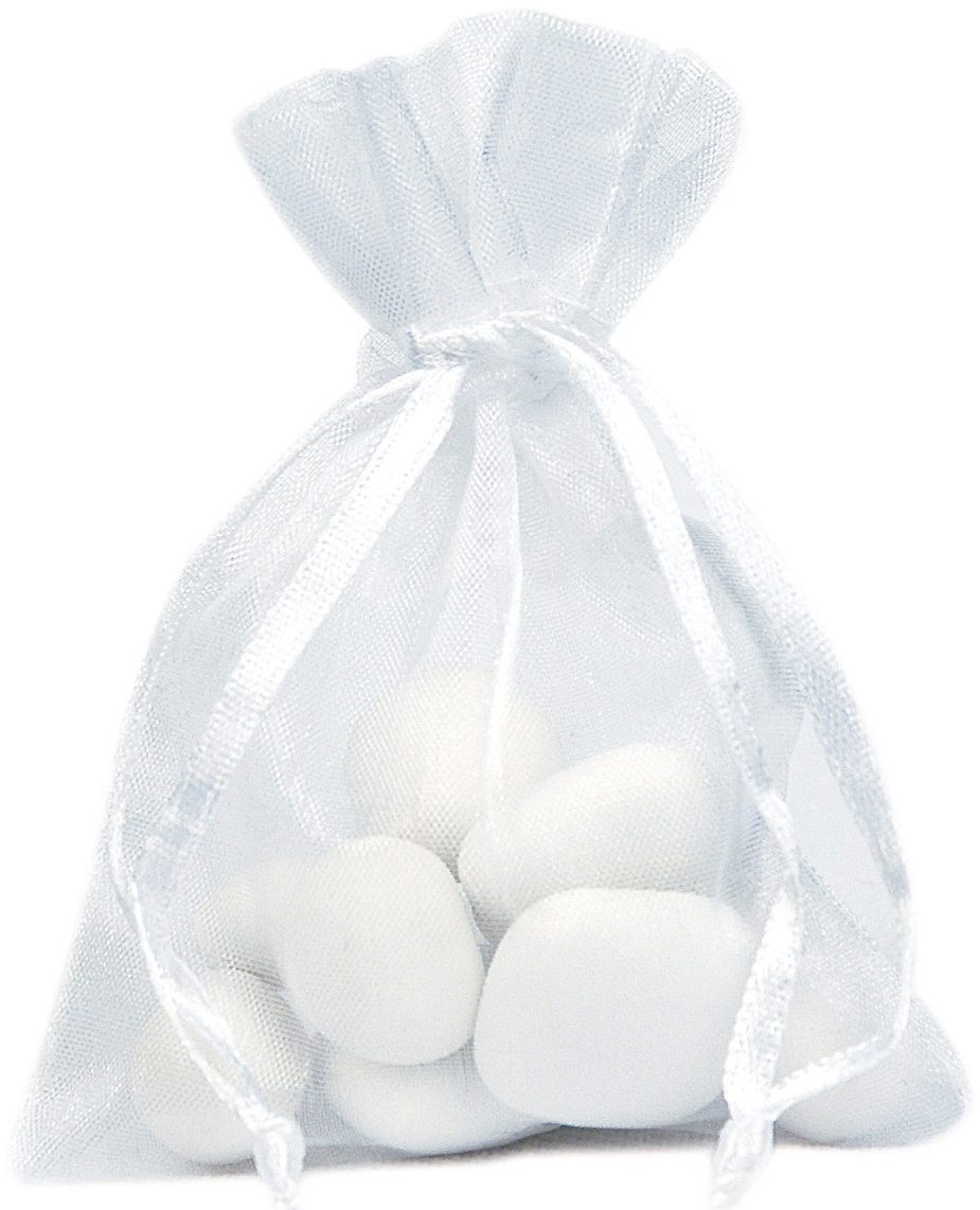 Lot de 10 pochons organza Blanc