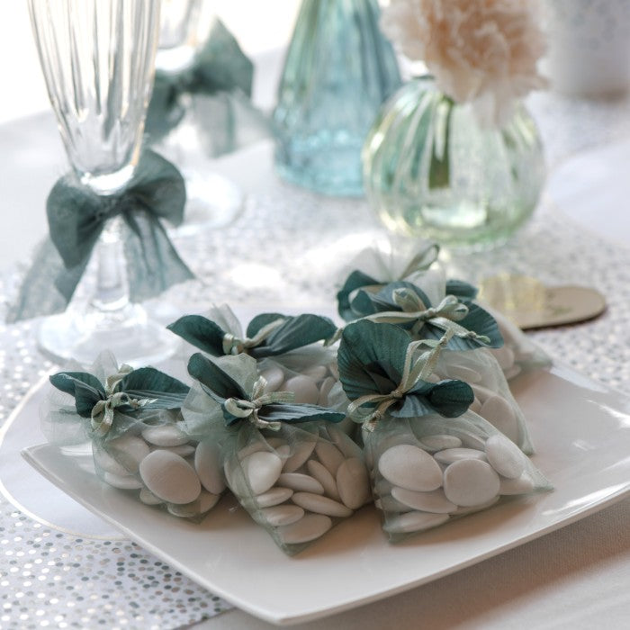 Lot de 10 pochons organza Blanc