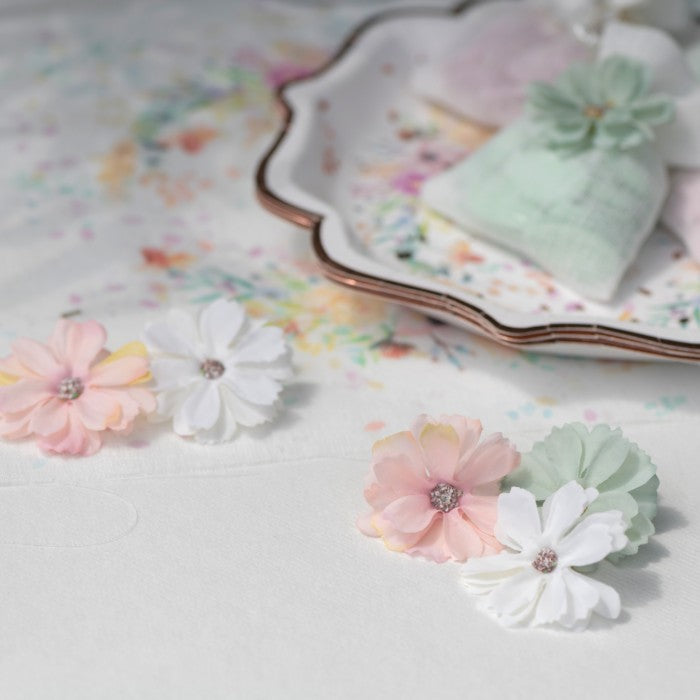 Lot de 12 fleurs en tissu