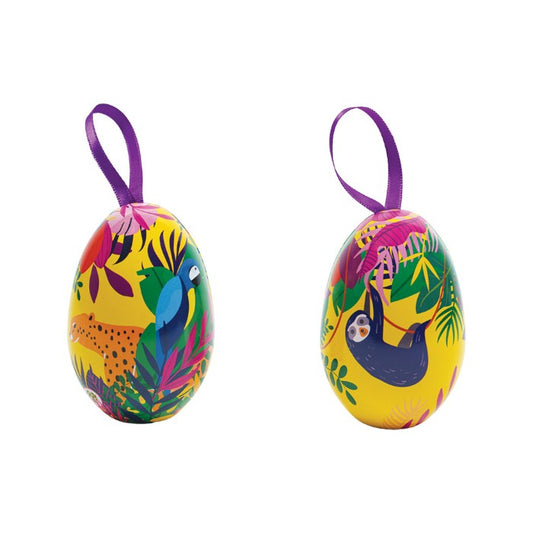 Œufs en métal garnis – Chocolats caramel & petits œufs de Pâques