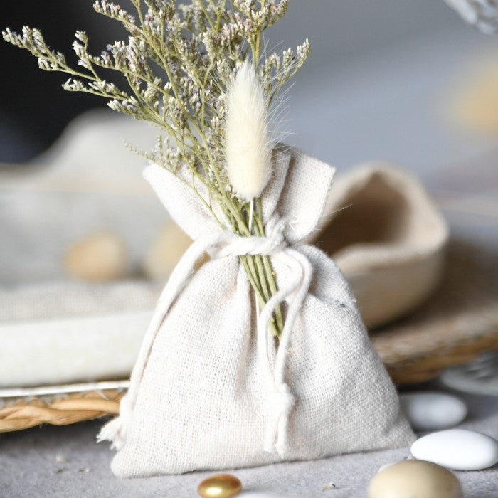 Lot de 6 pochons naturel uni