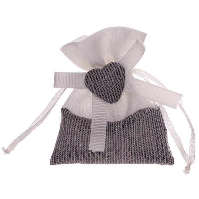 Lot de 12 pochons velours bicolore gris