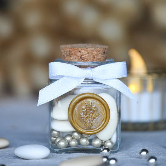 Lot de 12 pots carré en verre